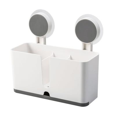 China Wall Mounted Holeless Bathroom Toothbrush Holder Sustainable Storage Rack for sale