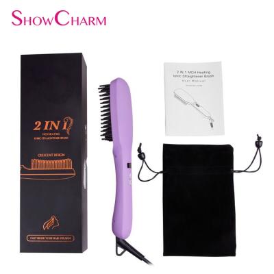 China Anti-scald Ceramic Straightener Comb Ionic Hair Brush For All Hair Types With Heat Resistant 27*7*4cm for sale