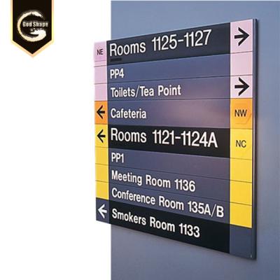 China Fashionable Wall Mounted Aluminum Profile Signage Wayfinding And Directory Sign for sale