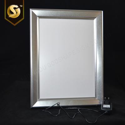 China Factory Wholesale Water Proof Silver A3 Super Slim Light Box Sight Ultra Slim Aluminum Led Snap Clip On Sight Edge-lit Lightbox for sale