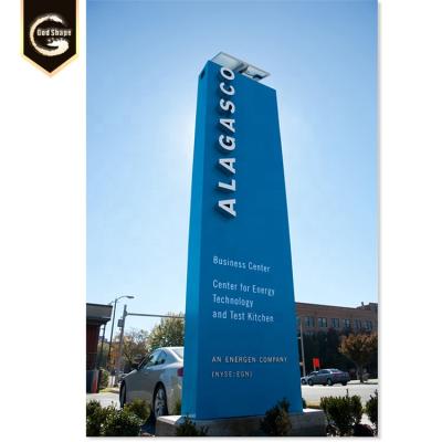 China China Manufacturer Waterproof LED Illuminated Pylon Totem Signs Company Rack Post Monument Signage for sale