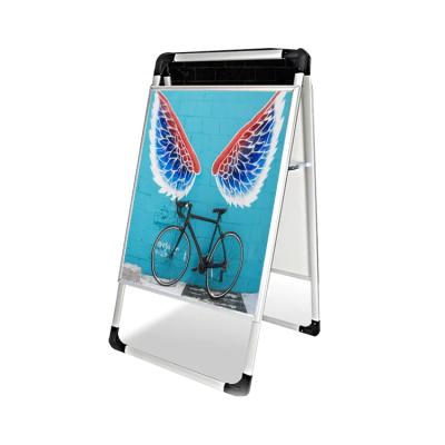 China Custom Portable Advertising A-Frame Double Sided Edged Outdoor Poster Stand Holder for sale