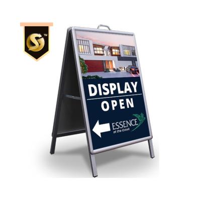 China Custom Portable Steel Sidewalk Double Sided A Frame Sign Board On Board for sale