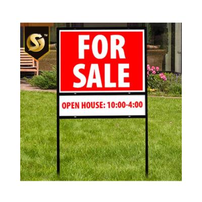 China Real Estate Outdoor Advertising Lawn Signs Real Estate Agent Sign Board Custom Post Real Estate For Sale Sign for sale