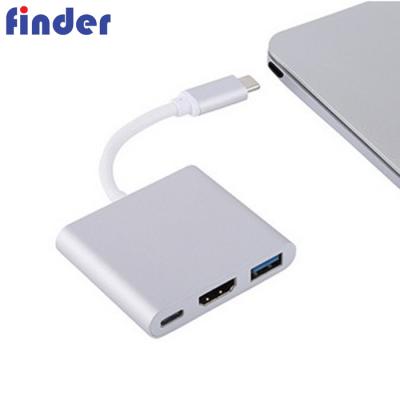 China 3 In 1 Type C Adapter Converter Port To Type To USB 3.0 HDMI Extra Type C OTG Type C To HDMI+usb3.0+pd for sale