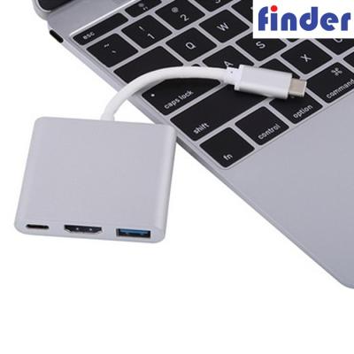 China Computer USB C to HDMI 4K USB3.0 PD 3 in 1 Hub USB C to HDMI UB3.0 PD 3 in 1 Adapter for sale