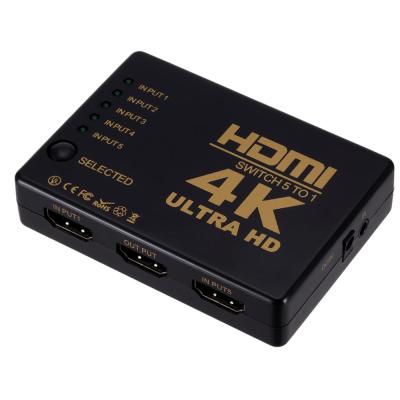 China HDMI Switcher 4K 1080P 5 Ports 5x1 HDMI Auto Switcher 5x1 5 Input 1 Output Changer Box With IR Remote Control for sale