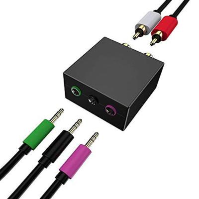 China 5.1CH Converter Console Audio Audio Adapter Convert Stereo RCA To 3x 3.5mm Jack Audio Two Way Audio Converter for sale