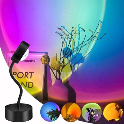 China Universal Flexible Led Home Coffe Shop Background Wall Bedroom Decoration Rainbow Sunset Projection Lamp Night Light Projector Bedroom Decoration for sale