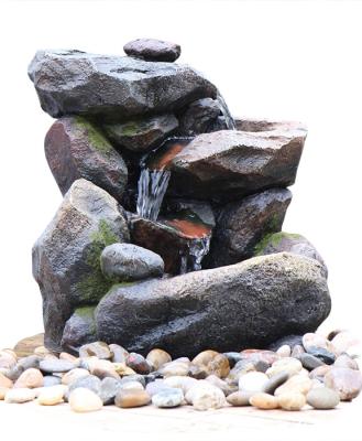 Chine Fontaines d'eau extérieures de roche, fontaine en pierre de cascade avec le matériel de ciment à vendre