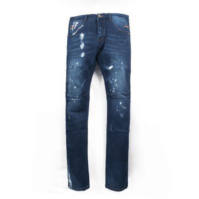 China 2022 men lerk jeans white blue fashion breathable custom distressed vibrant jeans for sale