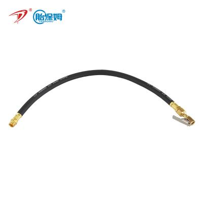 China 520mm Tire Tire Hose With Soft Flexible Inflation DP-C002 High Pressure Chuck Silicone Rubber Hose Locking Brass Air Pipe for sale