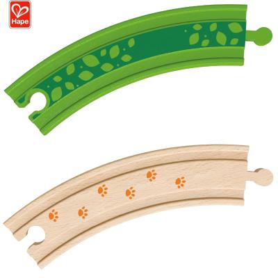 China Featuring two lengths of jungle green and two lengths of natural wood. Wholesale Wooden Safety Track Accessories Deep Jungle Track Pack For Kids For 18M+ Age Group for sale