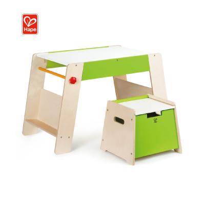 China Play Station Study Table and Wooden Wooden Stool Set for Kids for sale