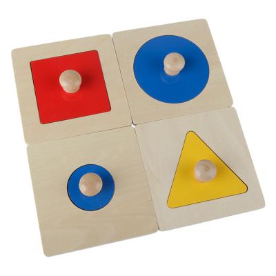 China DIY TOY Montessori Wooden Classic Toy Montessori Single Shape and Educational Wooden Multiple Puzzle Toys for Children for sale