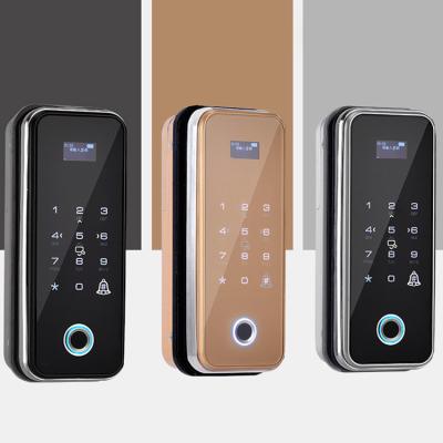 China Smart Electronic Remote Control Fingerprint Access Control Star Hotel Password Lock Glass Door Lock Glass Door Lock for sale