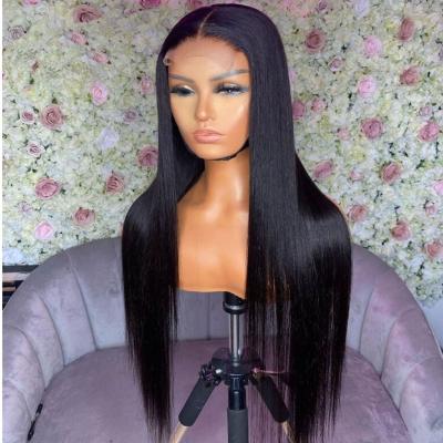 China Silky Straight Cheap Virgin Hair Brazilian Hd Wigs Lace Front Closure Wigs Natural Factory Pre Plucked Transparent Color for sale