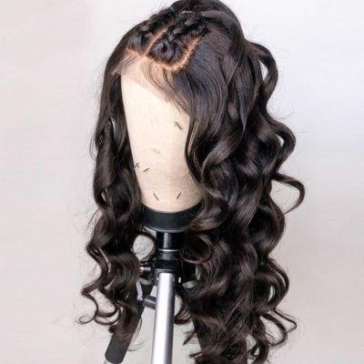 China Peruvian Lace Front Wig For Black Woman Hair 13x4 2019 Wholesale Loose Deep Wave Curly Wigs for sale