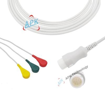 China Monitoring Mindray 3 Lead ECG Cable Compatible One Piece Medical Patient IEC 12pin for sale