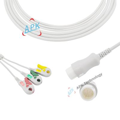 China Monitoring Mindray 3 Lead ECG Cable Clamp Compatible One Piece Medical Patient IEC 12pin For PM5000 PM6000 for sale