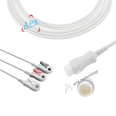 China Monitoring Mindray 3 Lead ECG AHA 12pin Medical Patient Compatible One Piece Cable Clamp For PM5000 PM6000 for sale