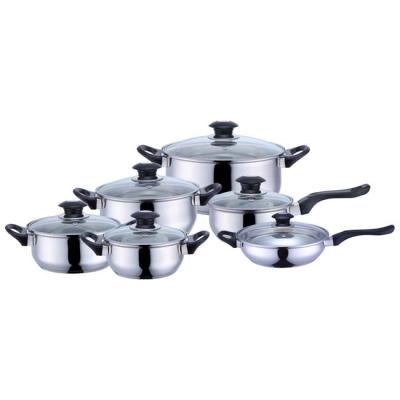 中国 Sustainable cookware set 24 pcs stainless steel 18/10 steel cookware set with glass lid 販売のため