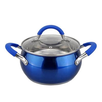 China Amazon Sustainable Hot Selling Stainless Steel Non Stick Apple Shape Glass Lid Large Capacity Induction Kitchen Cooking Casserole for sale