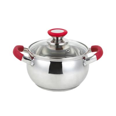 中国 Hot Selling European Unique Style Sustainable Apple Shape Clear Glass Cover Stainless Steel Casserole Cooking Pot 販売のため