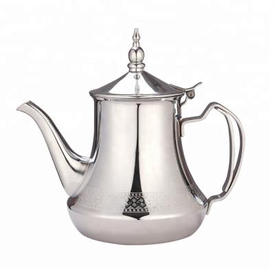 China Sustainable High Quality Morocco Stainless Steel Turkish Coffee Pot Teapot Set Serving Pot Kettle for sale