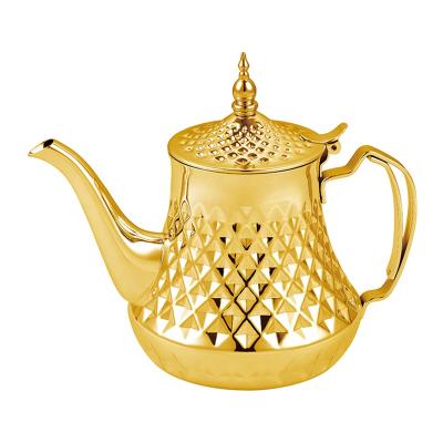 China Sustainable High Quality Morocco Stainless Steel Turkish Coffee Pot Teapot Set Serving Pot Kettle for sale