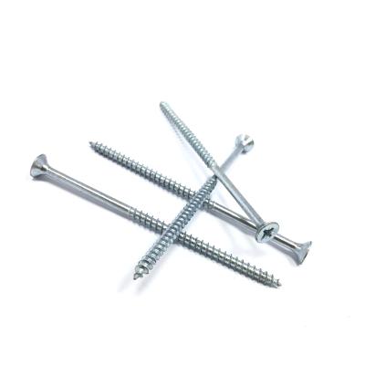 China Pan Nickel Polish Double Head Chipboard Screw Wood Flat Galvanized Chipboard Drywall Screw Pozi Screw en venta