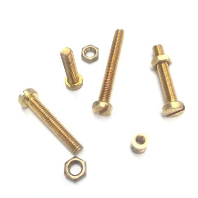 China Pan. High Quality Copper M5X16 Screw With Hex Nut Cheese Head Slotted Screw Flat Head Machine Screw for sale