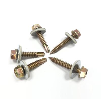 China Pan. DIN7504K Galvanized Hex Washer Head Drilling Screw With Epdm Washer Roofing Screw zu verkaufen