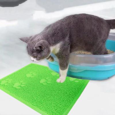 China Sustainable Pet Feeding Mat For Dogs Cats, Waterproof PVC Floor Mat For Food And Water Under Bowl Cat Litter Easy Clean Non Slip Mat for sale