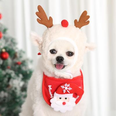 China Warm Towel Dog Christmas Hat Scarf Christmas Hat Christmas Service Dog Christmas Hat Bib Saliva Towel No Saliva Viable Sample for sale