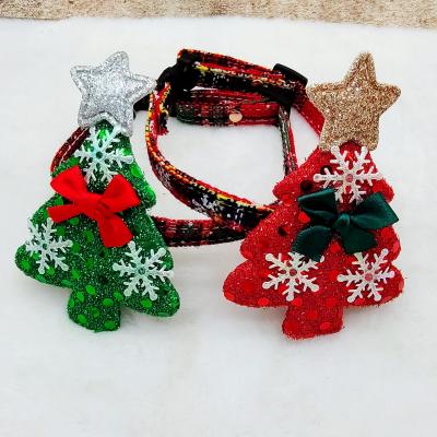 China Personalized Luxury Christmas Design Adjustable Pet Bow Tie Dog Collar With Bell Adjustable Collar For Dogs Cats for sale