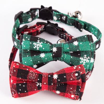 China 2021 Hot Selling Personalized Luxury Adjustable Dog Collar Bow Tie Christmas Cat Collar Bow Tie Dog Collar for sale