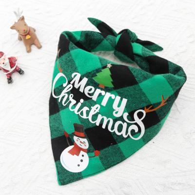 China Double-Sided Dog Bandana Christmas Bandana Saliva Towel Fashion Triangle Fashion Cotton Dog Viable Bandana Scarf for sale