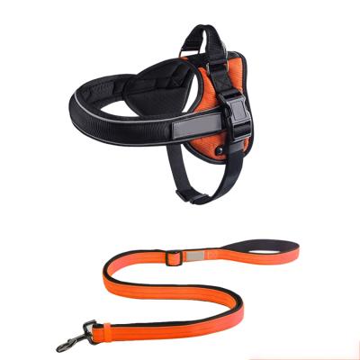 China Custom Adjustable Breathable Washable Pet Accessories Padded Luxury Dog Harness Leash Set for sale