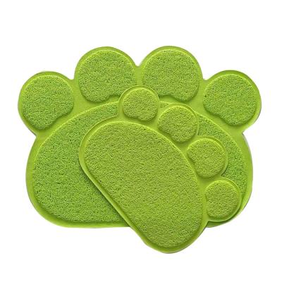 China Pet Shape Paw Feeding Mat Pet Shape Bowl Mat Place Food Mat High Quality Waterproof PVC Floormat Indoor for sale