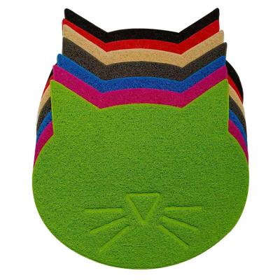 China Premium PVC Pet Cat Litter Waterproof Foldable Trapper Mat Washable Cleaning Feeding Mat for sale