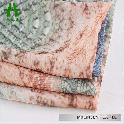 China Add your requirments for Polyester Filament Fabric Mulinsen Textile Animal Skin Digital Printing 50D Satin Chiffon Polyester Filament Fabric for sale