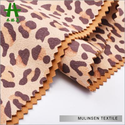 China Mulinsen Shrink-Resistant Textile Hot Sale Leopard Design Scuba Suede Fabric Manufacturer for sale