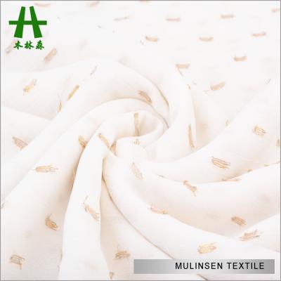 China Mulinsen Polyester Cut Flower Antistatic Woven Chiffon Fabric Metallic Dress for sale