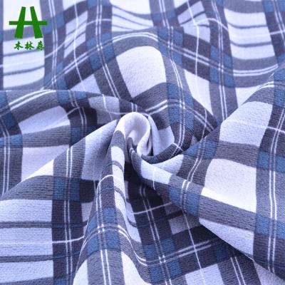 China Add Your Terms Mulinsen Textile Hot Sale Woven Polyester Spandex Bubble Chiffon Printed Dobby Design Fabric for sale