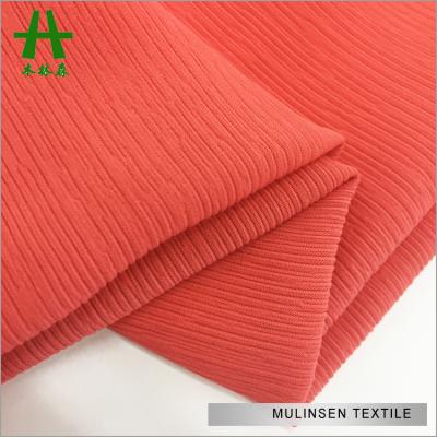 China Add Your Condition Mulinsen Textile Woven 100% Polyester Solid Dyed Pleated Poly Chiffon Crepe Fabric for sale