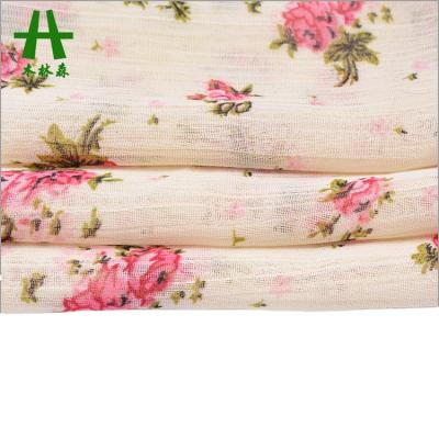 China Add Your Treat For Mulinsen Textile 75D Flower Design Lightweight 100% Polyester Pleat Chiffon Yoryu Print Fabric For Summer for sale