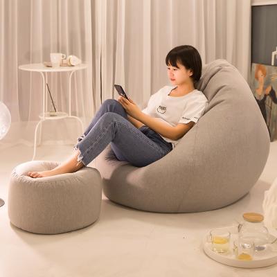 China Wholesale Nordic Creative Bedroom Furniture Living Room Fashion Simple Lazy Seat Sofa Recliner Cute Fabric Bean Bag for sale