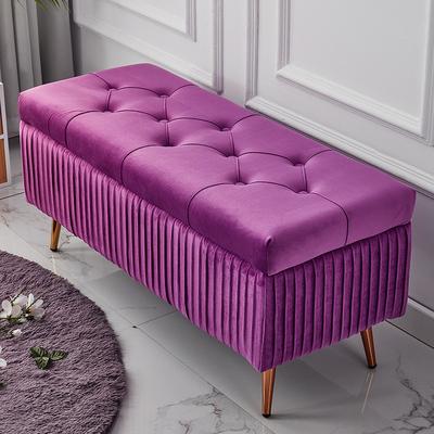 China New Design Modern Adjustable Metal Legs Long Sofa Stool (Other) and Fabric Velvet Ottoman Chair Stool Stool for sale