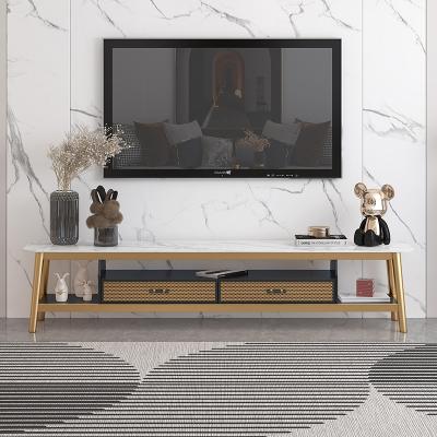 China Durable 2021 New Design Nordic TV Table Rectangle Shape Modern Marble TV Table Stand For Living Room for sale